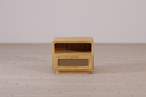 Table de chevet convertible traditionnelle en bois de teck massif véritable-Mobilier de chambre fabriqué en Indonésie pour appartement et salon - Product Image 2