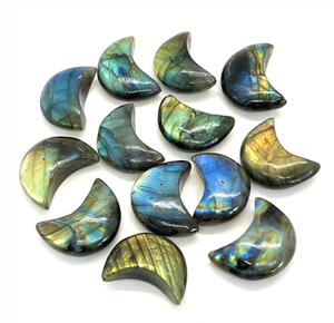 Pierres précieuses naturelles polies Labradorite Croissant de Lune Cristaux Pierres de Lune Guérison Chakra Décoration Maison Bijoux Cadeaux au Prix de Gros - Product Image 1