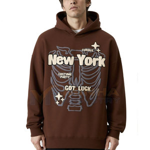 Nouvelle conception, best-seller, sweats à capuche pour hommes avec impression en relief, faible MOQ, vente en gros de sweats à capuche pour hommes avec impression en relief - Product Image 1