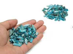Puce d'apatite bleue en cristal pierre en vrac puces de pierres précieuses brutes puce de pierre dégringolée cristal de guérison naturelle graviers cailloux agate - Product Image 6