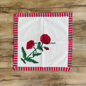 Sets de table et serviettes réutilisables en coton 100% imprimés à la main, couleur personnalisée, pour usage domestique - Product Image 4
