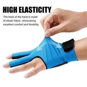 Guantes de billar transpirables antideslizantes duraderos de 3 dedos personalizados para jugadores de mesa profesionales para billar y bolas de billar - Product Image 2