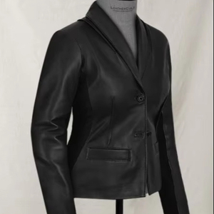 Veste en cuir imperméable respirante de haute qualité à la mode pour femmes longueur régulière motif solide Streetwear pour l'automne hiver - Product Image 1