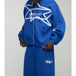 ชุดวอร์มผู้ชายผ้าฟลีซหนานุ่ม คุณภาพสูง ทรงหลวม ขากว้าง แบบมีฮู้ด ซิป ผ้าฝ้าย 100% เหมาะสำหรับฤดูหนาว - Product Image 3