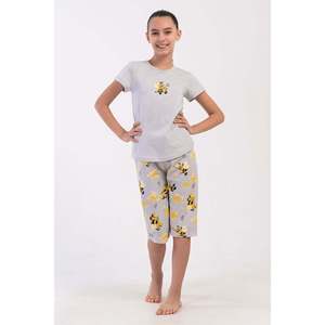 Conjunto Capri Ovalado para Niñas con Cuello y Manga Corta, Ropa de Dormir, Tallas 7-8/13-14 - Product Image 4