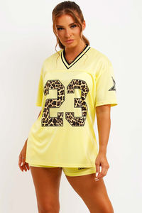 Haute qualité personnalisé Sublimation imprimé léopard numéro femmes surdimensionné maillot de Football américain 25/26 - Product Image 2
