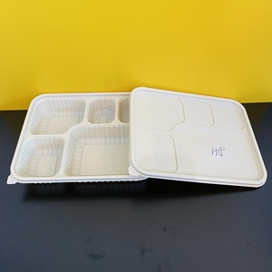 Xmas discount Super quality Factory 9x9" 8x8" Biodegradable Disposable Plastic Cornstarch Lunch Box Take Away Food <b>Container</b> - Product Image 5