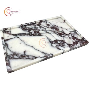 Vaisselle de table en marbre Plateau de service alimentaire Design moderne Vente à chaud Plateau de service de fruits pour mariage Forme rectangulaire sans poignée - Product Image 1