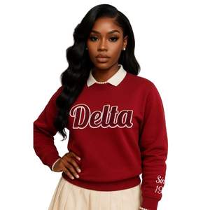 Delta desde 1913 Chenille Sudadera de cuello redondo Premium Fleece Sorority Apparel Greek DST Classic Heritage Top - Product Image 1