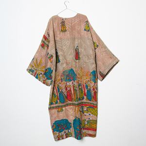 Manteau vintage de qualité supérieure, kimono Kantha, veste longue matelassée, manches longues, design patchwork, en coton, ceinture d'hiver - Product Image 3