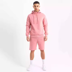 OEM Streetwear Jogger sudaderas con capucha pantalones cortos conjuntos de manga larga sudadera personalizada Sudadera con capucha pantalones cortos conjuntos logotipo personalizado chándales transpirables - Product Image 1