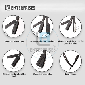 Navaja de Afeitar Profesional de Primera Calidad con Cuchilla Intercambiable y Logotipo Personalizado para Cuidado Personal y Profesionales - Product Image 6