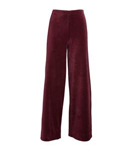 Colección de invierno personalizada para mujer, pantalones de pierna ancha de terciopelo con diseño frontal plano, pantalones acampanados de gran tamaño con logotipo personalizado - Product Image 1