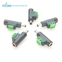 5.5x2.1mm DC pria ke Wanita adaptor daya 2 Pin blok Terminal sekrup untuk CCTV kamera Router lampu LED peralatan uji barel