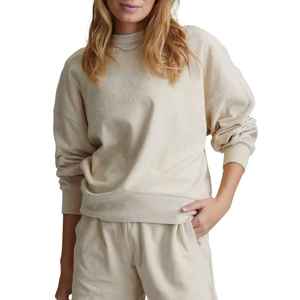 Sweat-shirt en coton molletonné surdimensionné pour femmes Automne Hiver Col rond Pull de sport Personnalisé - Product Image 5