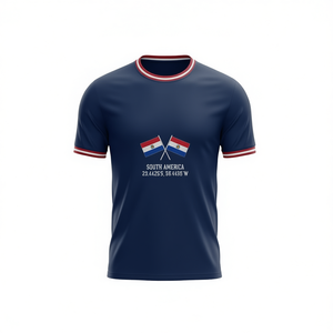 Maglia da tifoso di calcio del Paraguay per la Coppa del Mondo 2026, T-shirt grafica rosso bianco blu, Top Orgoglio Sudamericano per il giorno della partita e lo streetwear - Product Image 2
