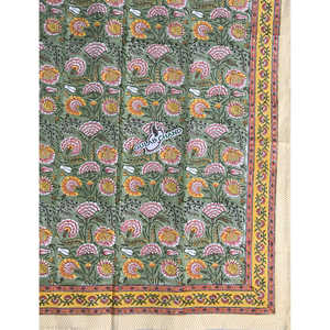 High Quality Block Printed Flat <b>Sheet</b> Fitted Bed <b>Sheets</b> in <b>King</b> Queen Twin <b>Sizes</b> for Bedroom Hotel or Hospital Use - Product Image 1