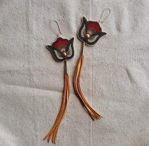 Boucles d'oreilles Boho faites à la main pour femmes nouvelle mode décorative fête Floral perlé graines de riz boucles d'oreilles goutte - Product Image 4