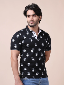 Moda clásica para hombre 100% algodón media manga para cuello Polo Camiseta cómoda Elegante ropa informal impresa ajuste Regular - Product Image 4