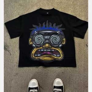 เสื้อยืดโอเวอร์ไซส์ไร้รอยต่อสำหรับสตรีทแวร์เปิดไหล่ไหล่แบบ Boxy พอดีตัวเสื้อฮิปฮอปตัวสั้นตามสั่งสำหรับลุคอินเทรนด์ - Product Image 1