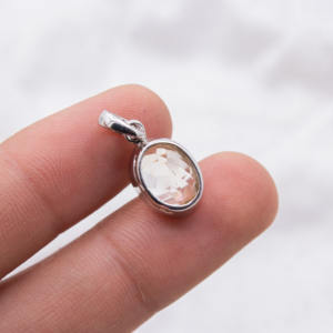 925พลอยอเมทิสต์สีเขียวธรรมชาติมาใหม่จี้เงินแท้แบบทำด้วยมือ - Product Image 3