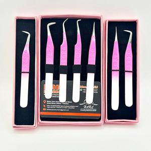 แหนบต่อขนตาปลอมสีชมพูสำหรับเด็กทารกแหนบปลายไฟเบอร์ติดขนตาปลอมสินค้าและอุปกรณ์ติดฉลากส่วนตัว - Product Image 2