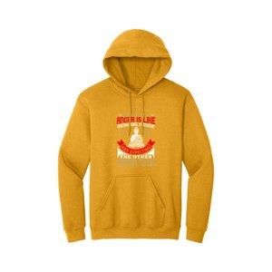 Hoodie d'hiver écologique en mélange de coton doublé polaire avec poche kangourou avant, imprimé thème Bouddha sur la poitrine, couleurs personnalisables 260-300+ - Product Image 1