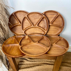 Bandeja de servicio de tamaño personalizado al por mayor, de madera de nogal y bambú con vidrio para decoración del hogar y restaurante, uso en hoteles - Product Image 2