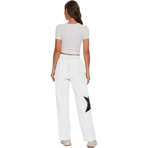 Ventas al por mayor Slim Fit Pantalones Star Patchwork Whole Stretch Long Flare Mujeres Yoga Sport Casual Girl's Sweatpants - Product Image 6
