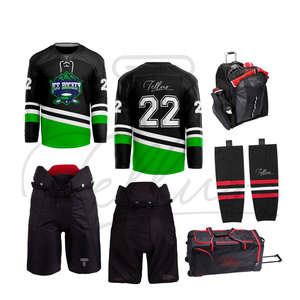 Wholesale 100% Polyester Ice Hockey Jerseys Digital Print Colorful Breathable Quick Dry Unisex Adults OEM Service 280g Custom - Product Image 6