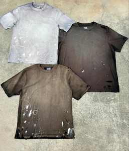 Logo personnalisé pour hommes 100% coton blanc épais à manches courtes Streetwear Vintage en détresse soleil délavé à l'acide t-shirt - Product Image 2