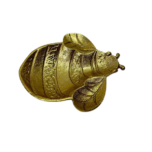 Tazón de metal de estilo moderno con revestimiento de polvo dorado Acabado en forma de abeja Diseño en relieve Excelente calidad para servir - Product Image 1