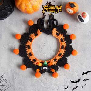 Collier pour animaux de compagnie tricoté à la main, drôle, pour Halloween, avec écharpe et chapeau, 100 % avis positifs, artisanat textile et tissu - Product Image 6