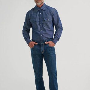 Best Quality <b>Jeans</b> <b>Work</b> Shirt Soft Nylon / Polyester Material <b>Jeans</b> <b>Work</b> Shirt For Workers - Product Image 1