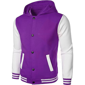 Chaquetas Varsity con Capucha para Hombre, Estilo Vintage, Alta Calidad, Clásicas, Tallas Grandes, Invierno, Frente Abierto, Personalizables, 100% Algodón, Suministro de Fábrica - Product Image 1