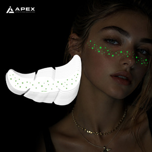 24 Pièces de Patchs de <span class=keywords><strong>Tatouage</strong></span> Temporaire pour le Visage, Écologiques, Holographiques, Multichromes, Pailletés, en Forme de Cœur et d'Étoile, Imperméables, pour le Maquillage Féminin - Product Image 1