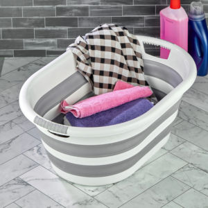 Afossa ตะกร้าพลาสติกใส่เสื้อผ้าแบบพับได้, ตะกร้าพลาสติกสำหรับใส่ของพับเก็บได้ - Product Image 2