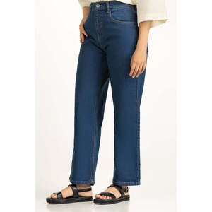 กางเกงยีนส์ทรงตรงเอวสูงสไตล์ลำลองเรียบง่าย ระบายอากาศได้ดี รุ่น WM-JNS-WS25-003 สำหรับฤดูหนาว - Product Image 1