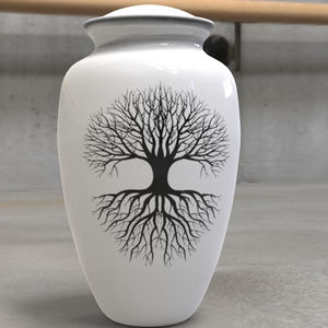 Urne funéraire en aluminium en métal noir pour cendres humaines avec sac de velours gratuit L MAX B EXPORTS - Product Image 1