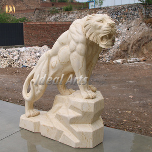 Ideal artes mão esculpida pedra mármore tigre estátua grande escultura Animal para a decoração do jardim ao ar livre - Product Image 4