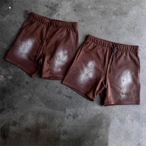 กางเกงขาสั้นเล่นยิมของผู้ชายกางเกงขาสั้นแบบลำลองสำหรับทุกเพศกางเกงขาสั้นผ้าฝ้ายผ้าฟลีซทำจากรามอุตสาหกรรม - Product Image 4