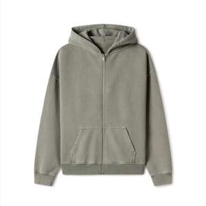 Sudadera con capucha personalizada con cremallera completa de peso pesado para hombre, sudadera con forro polar suave de tela duradera de ajuste de gran tamaño, ropa informal para exteriores para todas las estaciones - Product Image 1