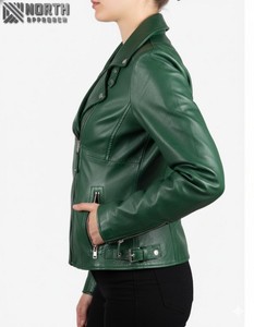 Vestes en cuir véritable personnalisées de la meilleure qualité pour femmes Veste en cuir nappa de mouton à la mode pour femmes Veste en cuir personnalisée - Product Image 2