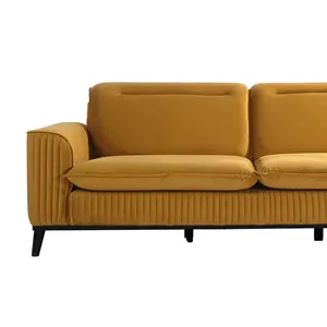 Juego de sofás de madera antracita amarilla de alta calidad de estilo europeo, sala de estar dos asientos para, dormitorios, muebles, aplicaciones de Villa