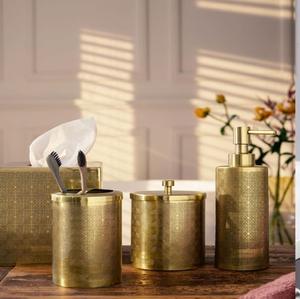 ชุดห้องน้ำลายใบไม้ที่ได้แรงบันดาลใจจากธรรมชาติที่มีพื้นผิวสีบรอนซ์และสีทองทูโทนสำหรับสไตล์ออร์แกนิกและไม่เหมือนใครขายส่ง - Product Image 2