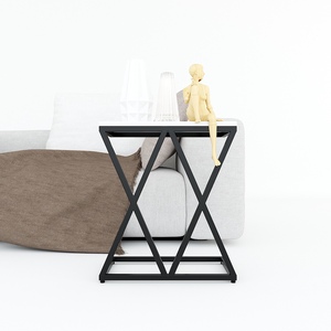 XConcept Contemporary Design Side <b>Table</b> Rubber Wood with Iron Frame (SST008) - Product Image 5