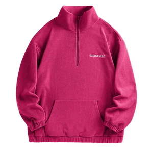 Sudadera con Capucha de Alta Calidad con Cierre de 1/4 para Hombre, Logotipo Personalizado con Impresión de Espuma, Color Sólido, Invierno, 100% Algodón, Felpa Gruesa - Product Image 1