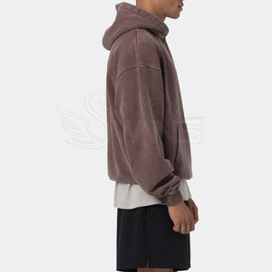 เสื้อฮู้ดดี้ลำลองแบบสั่งทำพิเศษ ล้างสีแบบแอซิดวอช ผ้าฝ้าย 100% มีฮู้ด สำหรับฤดูหนาว ขายส่ง คุณภาพสูง สำหรับผู้ใหญ่ - Product Image 3