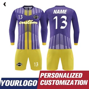 Conjunto de camiseta de fútbol para niño y niña con pantalones cortos de 5 años de edad arriba abajo partido Color 3 líneas ambos lados bolsillos para ropa deportiva - Product Image 3