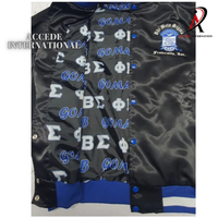 Novedades: Chaqueta de lana para mujer Sorority Zeta Phi Beta con escudo Divine1920 y bordado de sarga en contraste, transpirable.